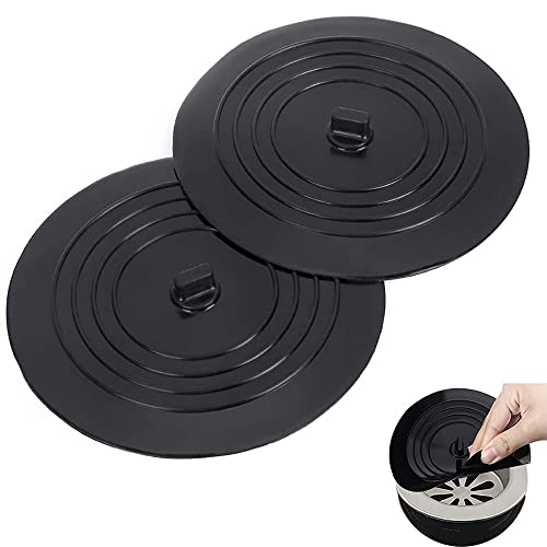 2 Stück Universal Abflussstopfen, Universal Silikon Waschbeckenstöpsel, Spülen Ablassschraube, Wasserstöpsel Waschbecken für handelsüblichen Waschbecken im Bad Badezimmer Küche Home (Schwarz) Cover