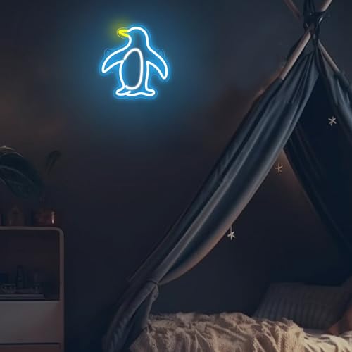 Image of Attivolife Penguin Sign for Wall Decor, Light up Special Animal Shape LED Lamp with Dim USB Powered, Unique Home Living Room Business Cafe Shop Bar Party Decor Birthday Christmas Day Gift