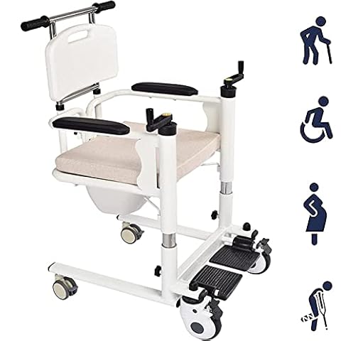 JIADUOFU Bathroom Wheelchairs, Household Multifunctional Lift Lifter Paralyzed Elderly Care Lift, with Detachable Backrest, 180 Degree Deployment, Maximum Load 120kg Cover
