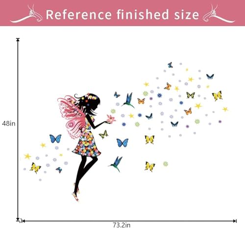 Vinilo decorativo Supzone Butterfly Girl para pared miniatura 6