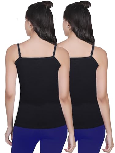 Image of DChica Essentials Padded Camisole Bra for Women, Sleeveless Undershirts Cami Vest with Adjustable Straps, Cotton Camisole Tank Top /Innerwear for Women Solid Pattern