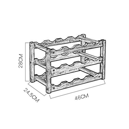 Soporte para botellas de vino de madera maciza estilo Europeo miniatura 2