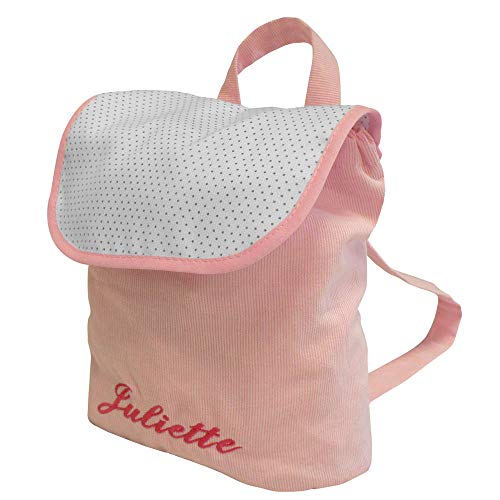 MODULIT Sac à Dos pour Enfant Maternelle - Prénom brodé - 100% Coton - Fille - Fabrication Française Cover