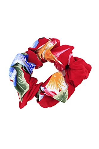 Image of Matchable Family Hawaiian Luau Men Women Girl Boy Clothes in Hibiscus Red