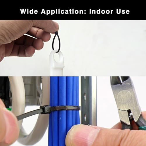 Image of Cable Zip Ties, 250PCS Multi-Purpose Nylon Zip Ties, 4 Inch Self Locking Cable Ties,Self-Locking Wire Ties used for home, garden, garage,indoor and outdoor.Black Cable Ties