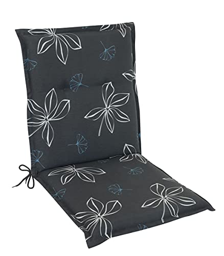 Herlag Florence P204022-2201MCT Coussin rembourré pour Chaise de Jardin avec Bande de Maintien Dorsale Motif Floral Rembourrage 100 % Mousse polyuréthane Cover