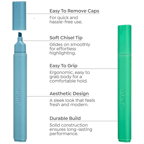 Image of BLIEVE - Aesthetic Highlighters and Gel Pens With Soft Ink and Chisel Tip, Bible Highlighters and Pens No Bleed, Dry Fast Easy to Hold, for Bible Journaling Planner School Supplies (VINTAGE)