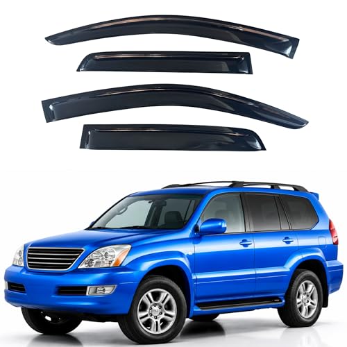 Image of IG Window Visors Fit for 2003-2009 Lexus GX470, Out-Channel Rain Guards Vent Wind Deflectors 4PC, Car Accessories for 03-09 Lexus GX Series