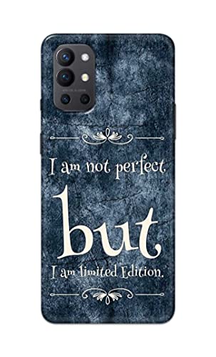 Image of Printed Hard Back Cover Case for OnePlus 9R 5G Back Cover (I Am Not Perfect I Am Limited Edition) -1803