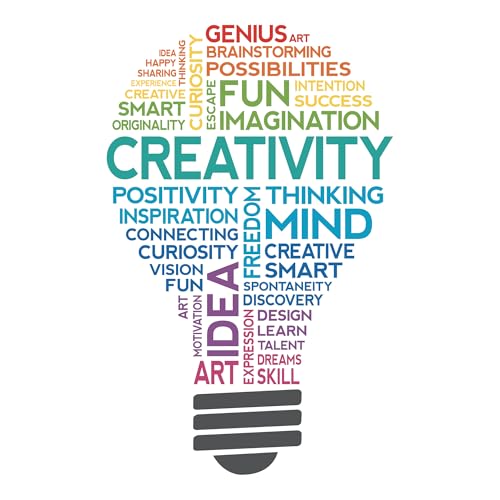 Creativity Lightbulb Word Cloud Wall Decal | Classroom Teacher Vinyl