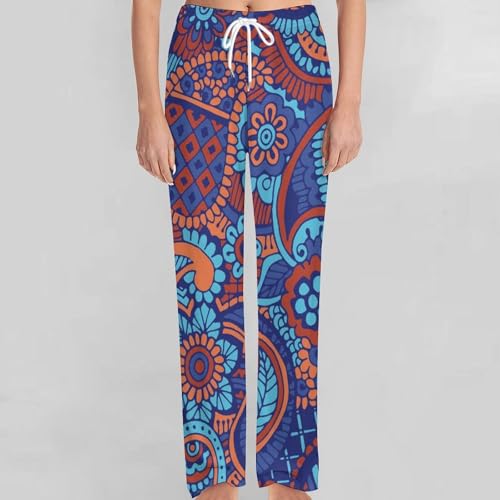Paisley Flowers Pajamas for Adult Bottoms Lounge Pants Sleepwear Loungewear with Elastic Waistband Unisex3