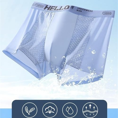 Hello Ice Underwear for Men Mesh Mens Underwear Iced Silk Boxer Briefs Ultra-Thin Soft Breathable Trunks2