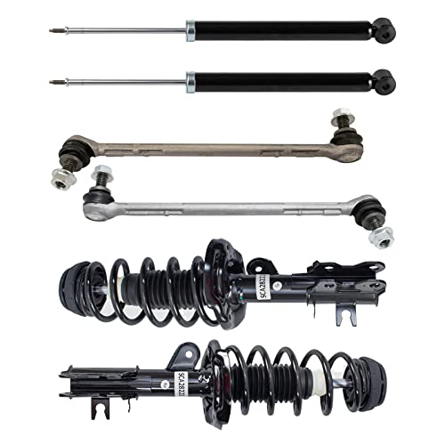 TRQ Front and Rear Suspension Kit Complete Strut & Coil Spring Assembly Shock Absorber Sway Bar Stabilizer Link Compatible with 2013-2022 Buick Encore 2015-2022 Chevrolet Trax
