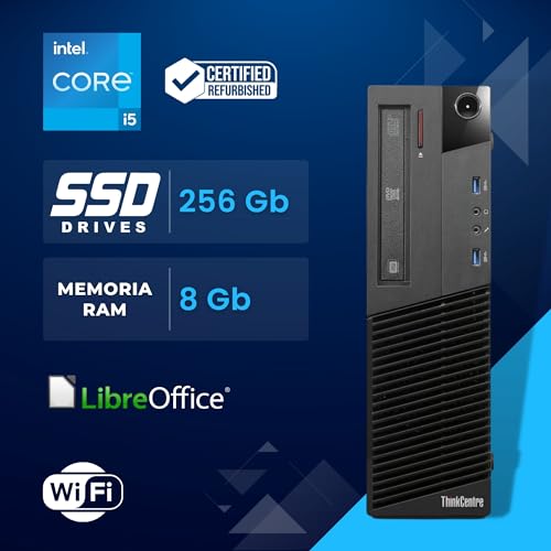 Lenovo Ordinateur PC de Bureau Intel i5, RAM 8Go , 256Go de disque SSD, Windows 11 Pro, Wi-Fi, PC fixe (Reconditionné) – Image 3