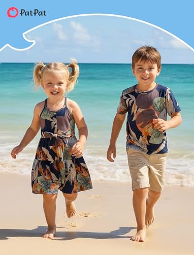 Image of PATPAT Matching Hawaiian Outfits for Family Summer Dress & Tee Sets | Mommy and Me Dresses, Hawaiian Dresses for Women, Matching Hawaiian Outfits for Couples, Beach Vacation, Family Photoshoot