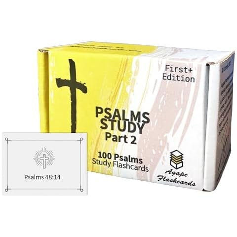 Agape Flashcards- Psalms Study Flashcards (Part 2): 100 More of The Most Important Psalms from The Bible | Pack of 100 Psalms Study Flashcards | Perfect for Memorizing Psalms Verses | Made in USA Cover