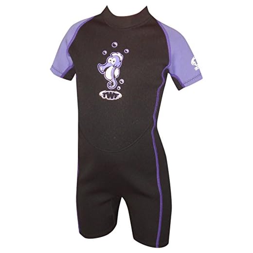 TWF Kinder Neoprenanzug, Seepferd, Violett, Gr. 5-6 Jahre (Herstellergröße:K2)