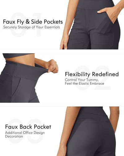 Image of G4Free Capri Pants for Women Wide Leg Yoga Dress Cropped Pants Capri Leggings with Pockets for Casual Summer