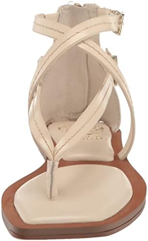Vince Camuto Women's Brenndie Buckle Sandal Flat, Warm Vanilla, 5.5 | Image 1