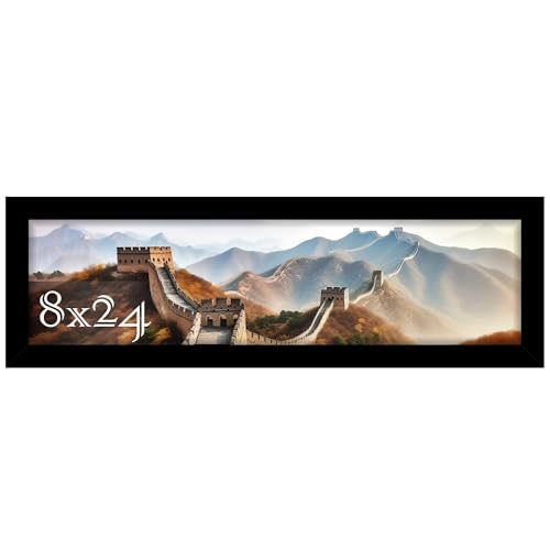 Picrit 8x24 Picture Frame Photo Frame for Wall Mounting Display Black