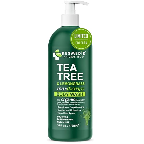 KESMEDIK Tea Tree Oil & Lemongrass Body Wash MaxTherapy for Skin, 16 fl oz