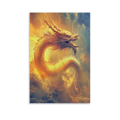 Peinture sur toile dragon VSFCRQRQ 50x75cm décoration murale pour salon