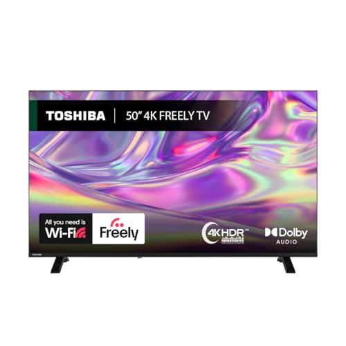 Toshiba 50”UV1553DB 4K Smart VIDAA TV, Ultra HD, olby Vision, HDR10, Freely, Disney+, Prime Video, Netflix, Dolby Audio Processing, Works with Alexa, Works with Google Assistant, VIDAA Voice 2025