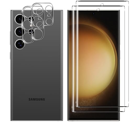 Kokio für Panzerglas für Samsung Galaxy S23 Ultra Schutzfolie, 2 Stück Schutzglas mit 2 Stück Kameraschutz Glas, 9H Härt...