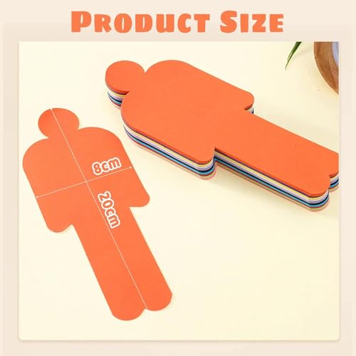 Binjor 150 Farbige Notizkarten, Figuren-Karten, Kartonfiguren-Set, 10 Farben, Leere Präsentationskarten, Diskussionskarten, Lernkarten, Geeignet für Büro, Schule, Vorträge und Konferenzen, 20 x 8 cm