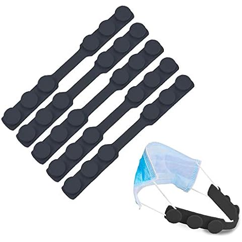 Mask Strap Extender Adjustable Ear Saver for Masks, PULIVIA Anti-Tightening Mask Holder Hook Silicone Ear Strap Relieve Pressure & Pain from Wearing Mask for Men Women Kids, 5PCS Cover