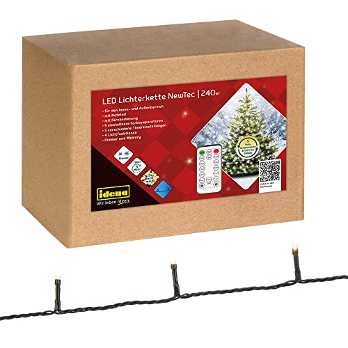 Holz Weihnachtsdeko Außen 23 Idena 31338 - LED Lichterkette mit 240 LEDs in Warmweiß, 5...