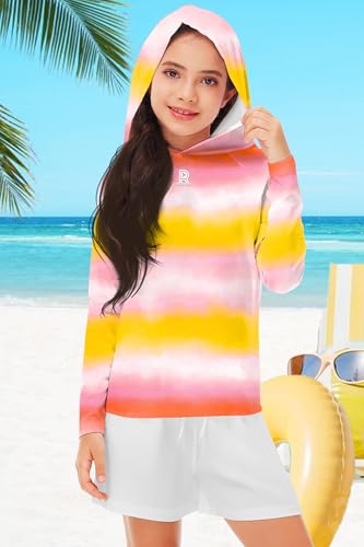 Image of Remimi Kids Sun Shirt Rash Guard Quick Dry Sun Protection Athletic Hoodie Hiking Shirts 3-12 Years