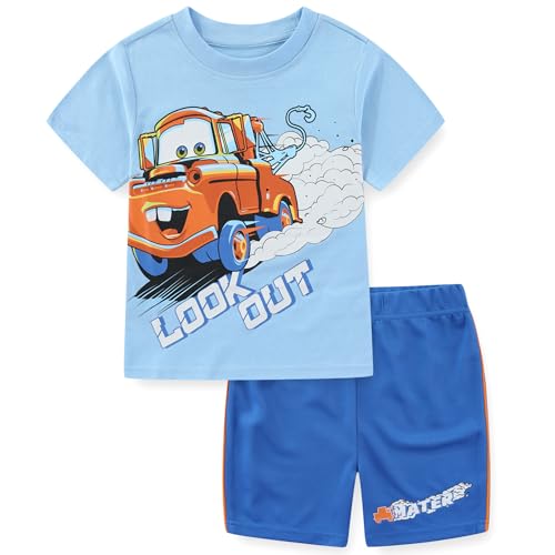 Disney Cars Boys Short Sleeve T-Shirt and Shorts Set for Toddler Little to Big Kids