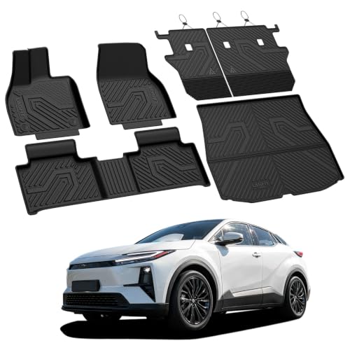 Image of LASFIT Floor Mats for 2026 Toyota C‑HR /Subaru Uncharted, Cargo Mat Fits Upper Position Only, Not for Lower Position, All Weather TPE Custom Fit Car Mats, Full Set with Backrest Mats & Cargo Trunk Mat