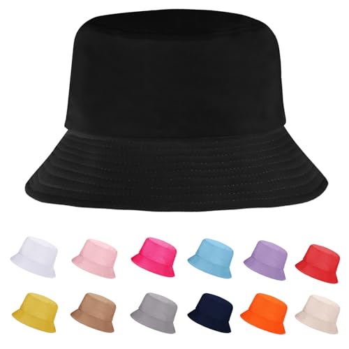Image of Rosoz 1 & 2 Pack Bucket Hat for Women Men Summer Travel Beach Sun Hat Outdoor Cap Unisex Bucket Hats