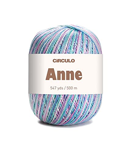 Image of CIRCULO Anne Yarn for Crocheting & Knitting, 100% Mercerized Brazilian Virgin Cotton, Soft Fingering Weight, 547 Yds, 5.19 Oz - Color 9490 Carousel