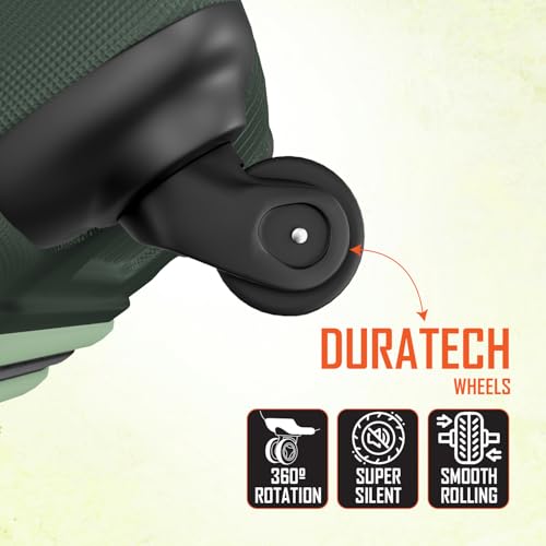 Image of Safari Genius Alley Set of 2 (Cabin + Medium) Trolley Bags Hard Case Polypropylene, 4 Spinner Wheels, 360 Degree Wheeling Luggage, Suitcase for Travel, Trolley Bags for Travel, Deep Forrest