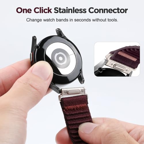 Image of XMUXI 20mm Watch Strap Nylon Compatible with Galaxy Watch 7 /6 /5 /4 40mm 44mm Straps,Compatible with Huawei Watch GT3 42mm /Forerunner 165 /Vivoactive 6 /5 /3 with One Click Metal Connector(NO WATCH)