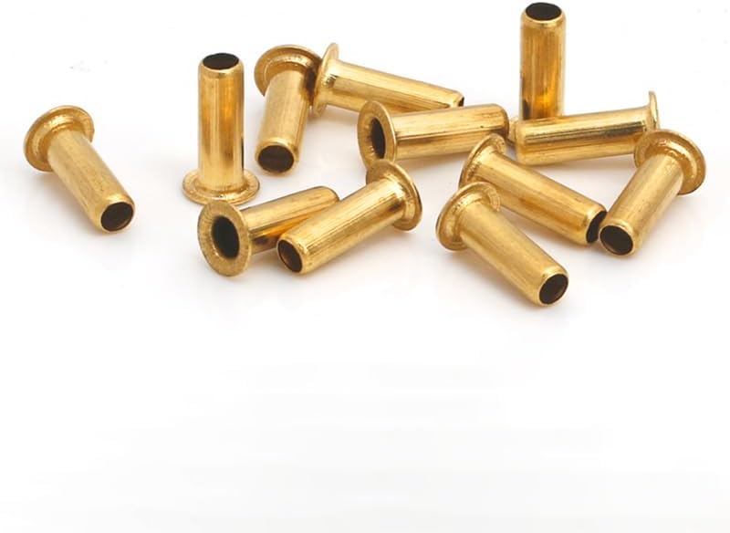 M1.5 M1.7 Copper extension hollow rivets Flat head through hole extra long rivet 2/2.5/3/3.5/4/5/6mm rod length - (Stem Length: M1.5x6mm, Number of Pcs: 120pcs)