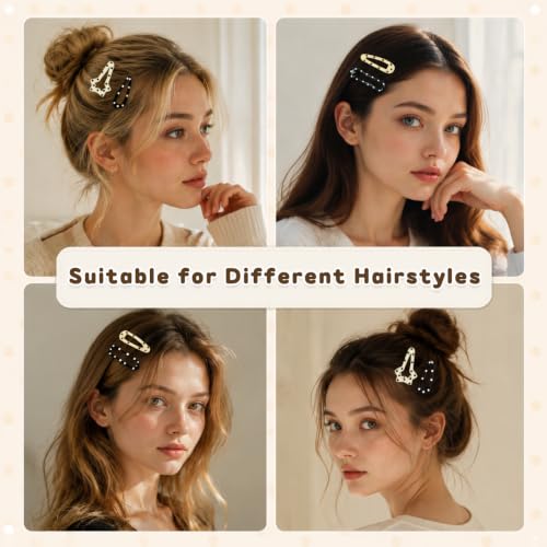 Image of MAYCREATE Star Hair Clips for Girls Women Y2k Polka Dot Cute Hair Clips | Metal snap closure, non-slip grip, lightweight comfort, versatile styling for bangs, ponytails, parties, photos, daily wear