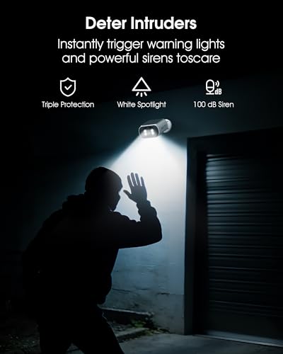 Image of ARCCTV Solar Security Cameras Wireless Outdoor, No Monthly Fee, 2-Camera Bullet Home Security System with Base Station, 2K Video, Local Storage, Color Night Vision, Active Siren
