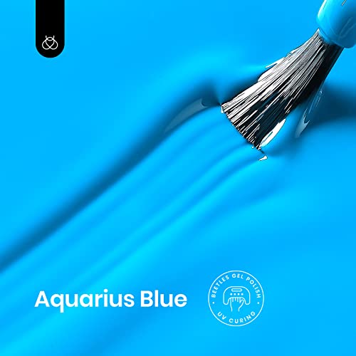 Image of Beetles Blue Gel Polish, 15ML Bright Blue Gel Nail Polish, Soak Off Summer Nails Art Manicure Salon Home DIY Design Uv Nails Lamp Needed