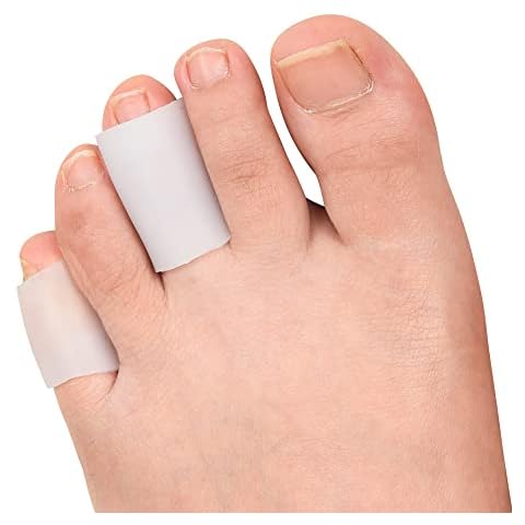 DYKOOK Toe Sleeves Protectors Gel 10 Pcs,Silicone Toe Tubes Bandages Caps Pads for Blister, Callus, Corn, Sore, Toe Rubbing Treatment Wen and Women Cover