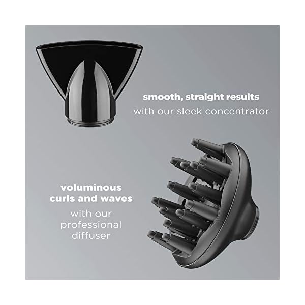 INFINITIPRO-BY-CONAIR-1875-Watt-AC-Motor-Pro-Hair-Dryer-with-Ceramic-Technology-Black Conair Hair Dryer with Diffuser, 1875W AC Motor Pro Hair Dryer with Ceramic Technology, Includes Diffuser and Concentrator, Black
