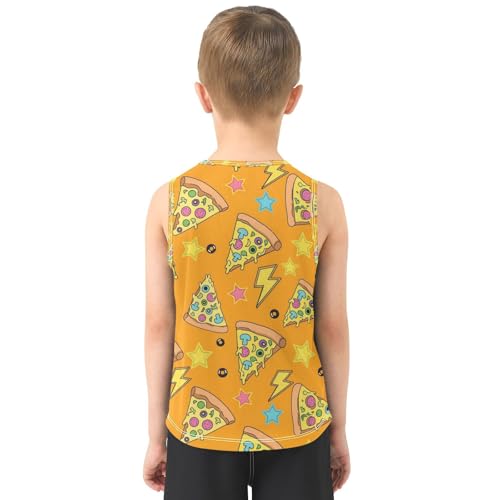 J JOYSAY Pizza Lightning Stars Boys Tank Top Sleeveless Muscle Shirts Quick Dry Sport Active Workout Kids T-Shirts 3-15T3