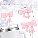 Silifine 6 Pcs Cute Bow Straw Topper Bulk Compatible with Stanley 30/40 oz Tumbler Cups Silicone Lids Protectors Reusable Drinking 10 mm Straw Cover(Pink)