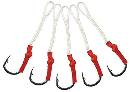 SHADDOCK 106 Stück Angelhilfe Haken Tackle 420 Edelstahl Jigging Assist Angelhaken Kit mit starken PE-Schnur Spaltringen – Bild 5