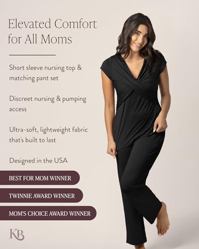 Image of Kindred Bravely Davy Maternity Pajamas & Postpartum Lounge Sets for Women, Short Sleeve Nursing Pajamas