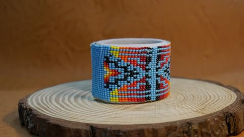 Handmade Beaded leather Cuff bracelet, Bohemian bracelet, women's bracelet, native bracelet, bangle, western, aztec bracelet,Adjustable2