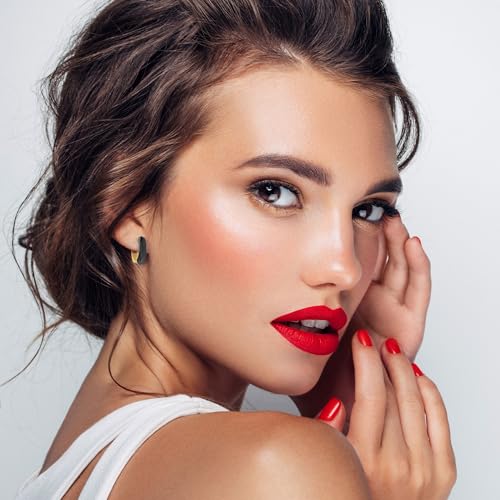 14K Gold Plated Sterling Silver Chunky Enamel Huggie Hoop Earrings for Women Matte Colorful Neon Color Thick Square Round Small Hoop Earrings Trendy Jewelry Gifts4